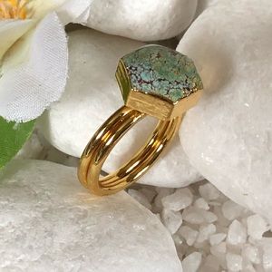 ✨✨✨GOLD PLATED NATURAL TURQUOISE RING🎉